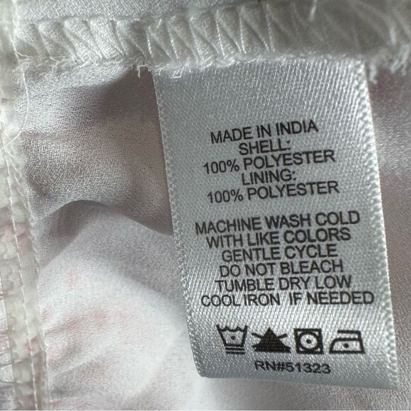 CeCe red and white dot printed peplum top size large - Picture 5 of 6